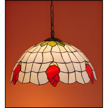 Lampa żyrandol zwis witraż ŁĄKA 40cm