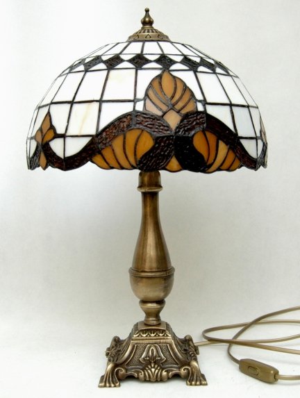  Lampka witrażowa metalowa, lampka nocna
