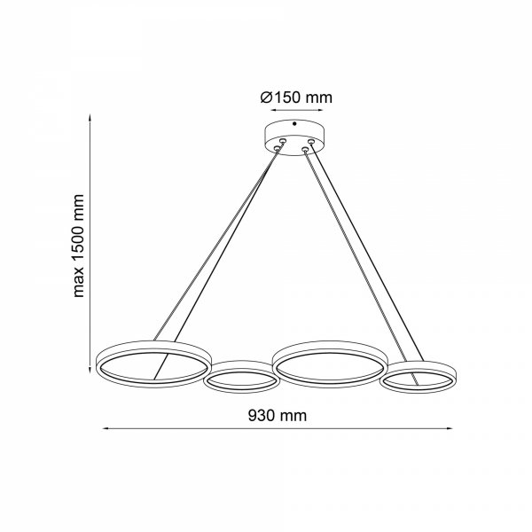 Lampa wisząca LED FLAMENCO 42W czarna 331021 Sanico Goldlux