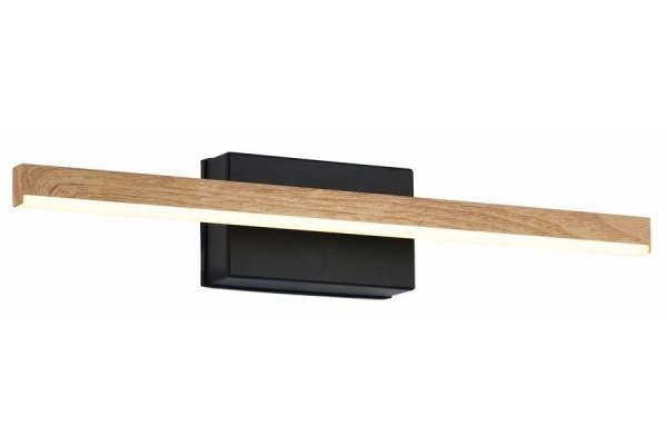 Wyprzedaż - Linea - kinkiet łazienkowy LED czarny/imitacja drewna 234001-11 Reality