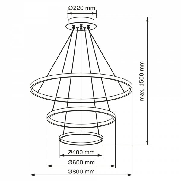 Lampa wisząca LED LEA 3 czarna 330024 Sanico Goldlux