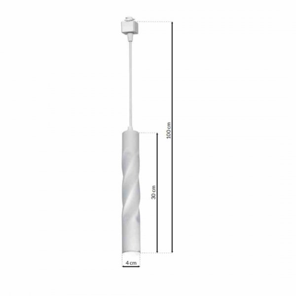 TRACK LIGHT PENDANT TWISTED WHITE 3W LED ML6509 Milagro  