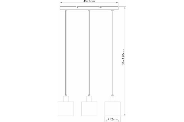 Wyprzedaż - Elmo - lampa wisząca 3 płomienna czarno/złota 338833-34