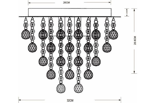 RABATY - Plafon Lancaster Crystal złoty 3 pł. 627803-03 (od 10% rabatu w koszyku)
