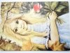 DZIEWCZYNKA Z RÓŻĄ MAL. D. MUSZYŃSKA-ZAMORSKA. OTWIERANA KARTKA