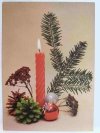CZERWONA ŚWIECA I OZDOBY