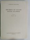 SPECIMENS OF ENGLISH POETRY AND PROSE CZĘŚĆ 1 WIEK VII-XVI - Stanisław Helsztyński