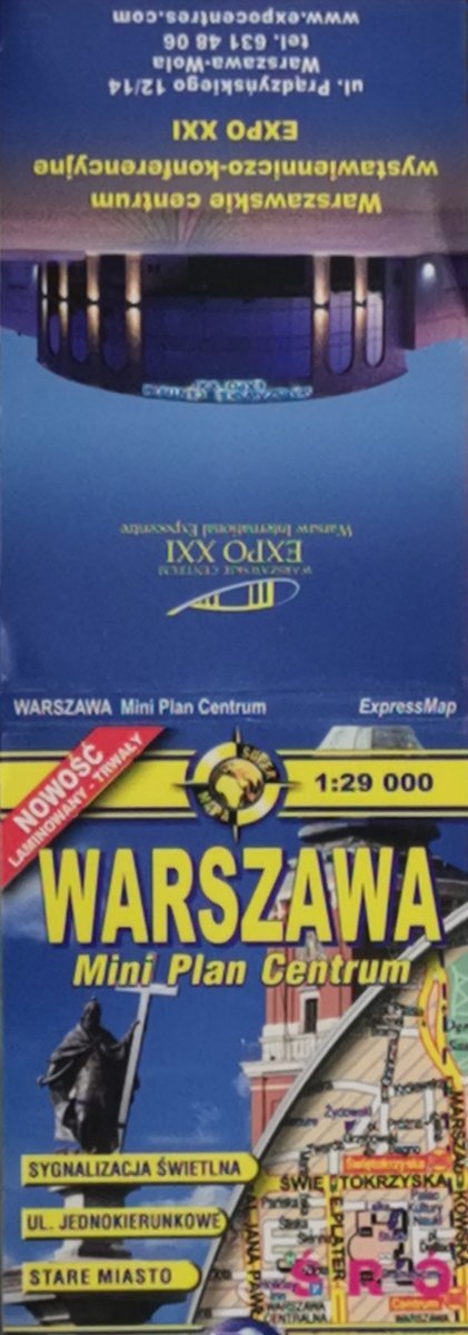 WARSZAWA MINI PLAN CENTRUM 1:29 000