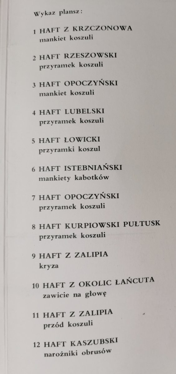 WZORY POLSKICH HAFTÓW LUDOWYCH. ROBOTY RĘCZNE 12 KART 