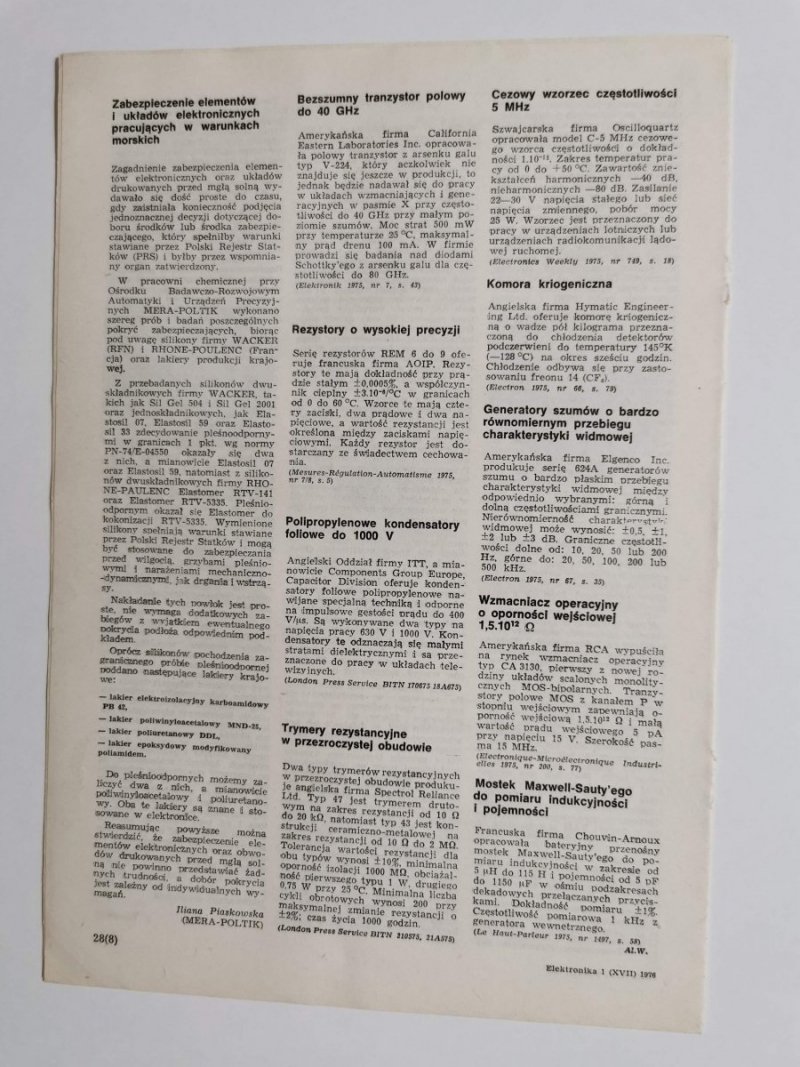ELEKTRONIK NR 1 1976