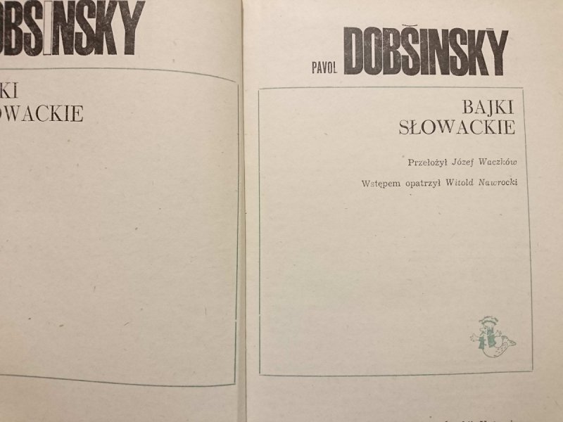BAJKI SŁOWACKIE - Pavol Dobśinsky 1988