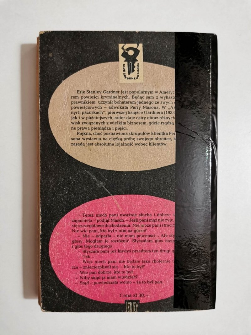 AKSAMITNE PAZURKI - E. S. Gardner 1978