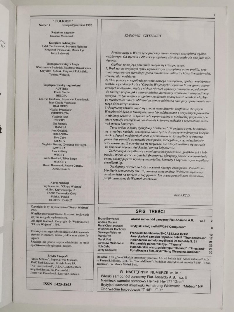 POLIGON NUMER 1 LISTOPAD/GRUDZIEŃ 1995