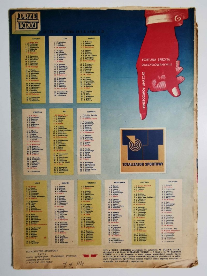 PRZEKRÓJ Nr. 1761 7 Stycznia 1979