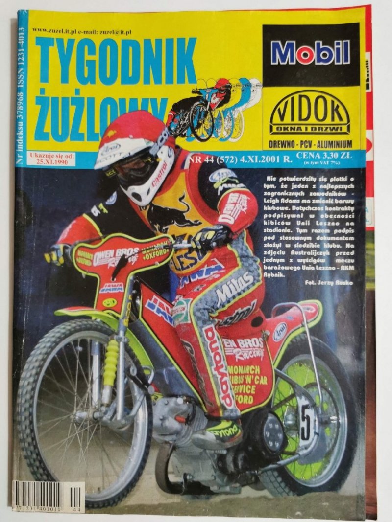 TYGODNIK ŻUŻLOWY NR 44 2001