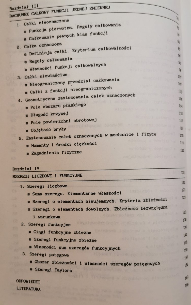 ZBIÓR ZADAŃ Z ANALIZY MATEMATYCZNEJ CZĘŚĆ I i II