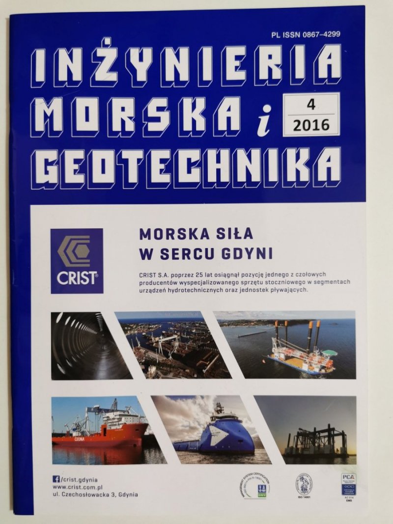 INŻYNIERIA MORSKA I GEOTECHNIKA NR 4/2016
