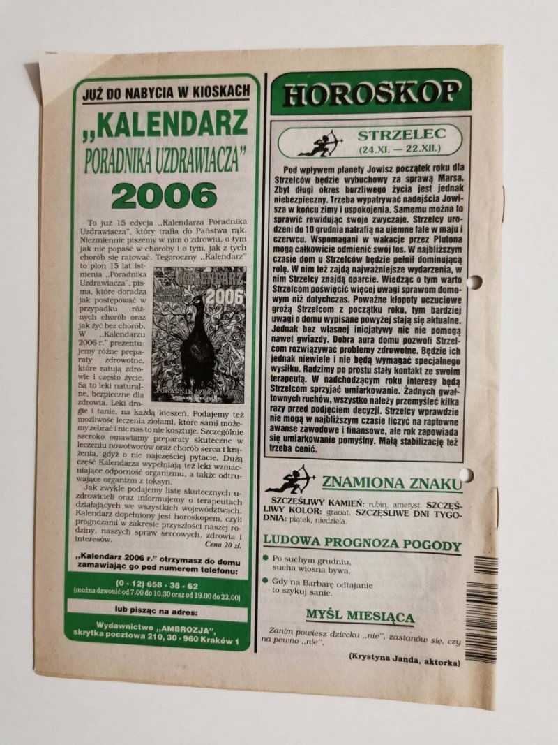 PORADNIK UZDRAWIACZA NR 12/157 GRUDZIEŃ 2005 r.