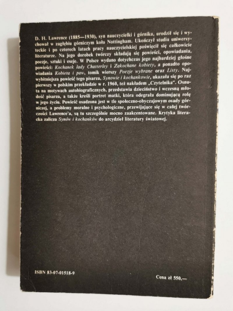 SYNOWIE I KOCHANKOWIE - D. H. Lawrence 1987