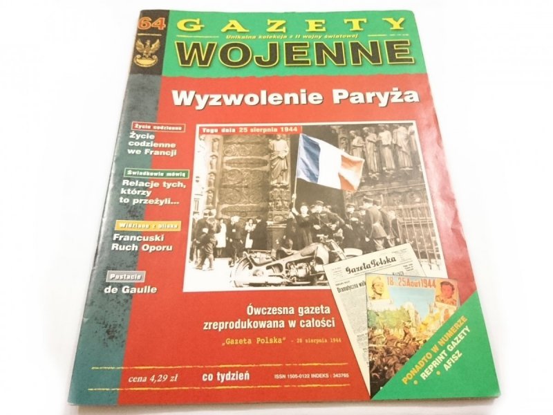 GAZETY WOJENNE NR 64 WYZWOLENIE PARYŻA