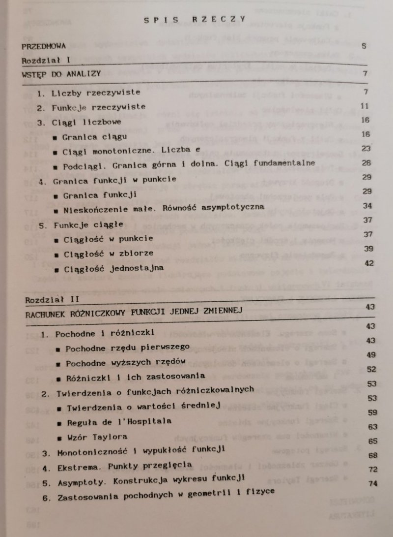 ZBIÓR ZADAŃ Z ANALIZY MATEMATYCZNEJ CZĘŚĆ I i II