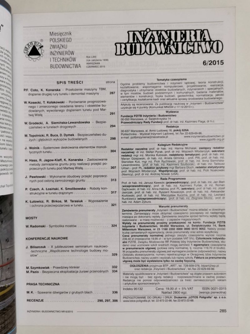 INŻYNIERIA I BUDOWNICTWO NR 6/2015