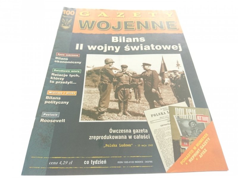 GAZETY WOJENNE NUMER 100 BILANS II WOJNY ŚWIATOWEJ