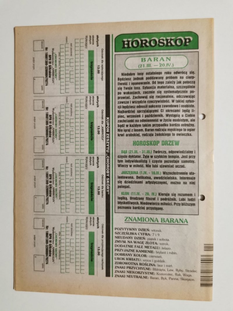 PORADNIK UZDRAWIACZA NR 4/101 KWIECIEŃ 2001 r.