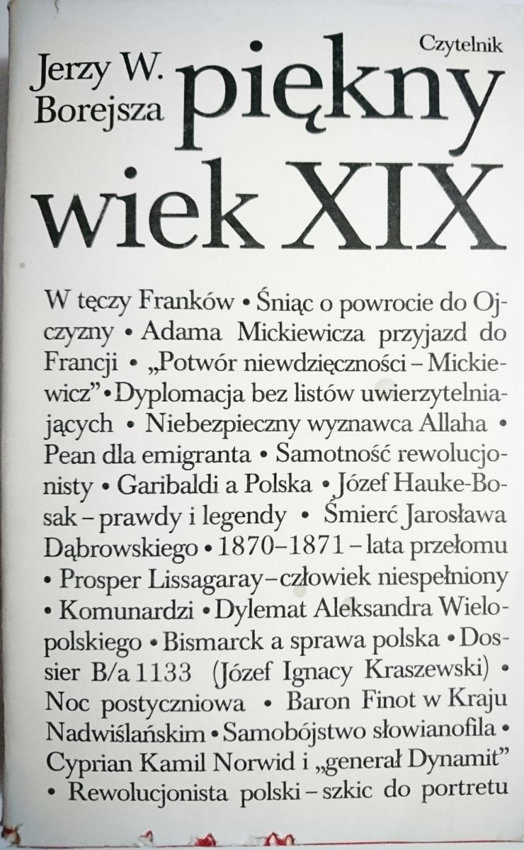 PIĘKNY WIEK XIX - Jerzy W. Borejsza 1984