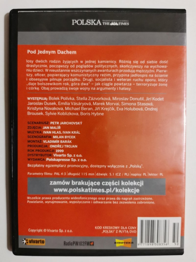 DVD. POD JEDNYM DACHEM. REŻYSERIA JAN HREBEJK