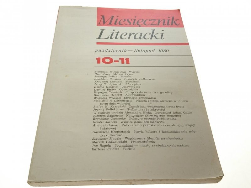 MIESIĘCZNIK LITERACKI PAŹDZIERNIK-LISTOPAD 1980