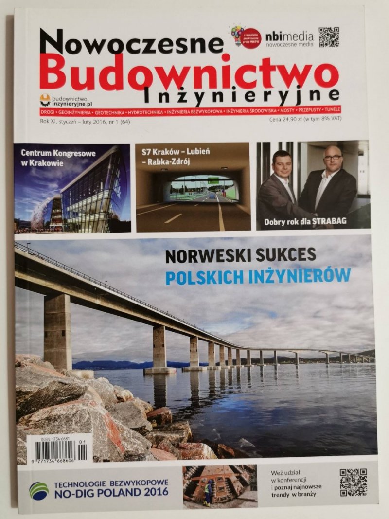 NOWOCZESNE BUDOWNICTWO INŻYNIERYJNE NR 1 (64) 2016