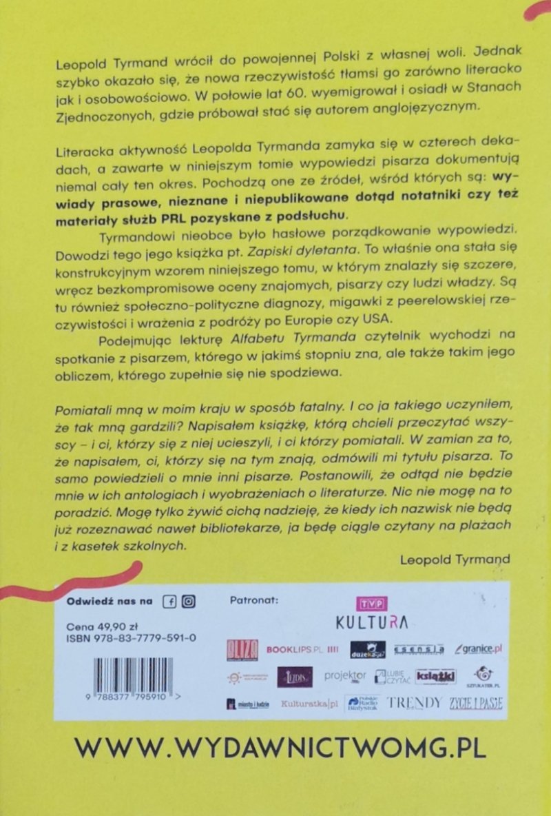 ALFABET TYRMANDA - Leopold Tyrmand