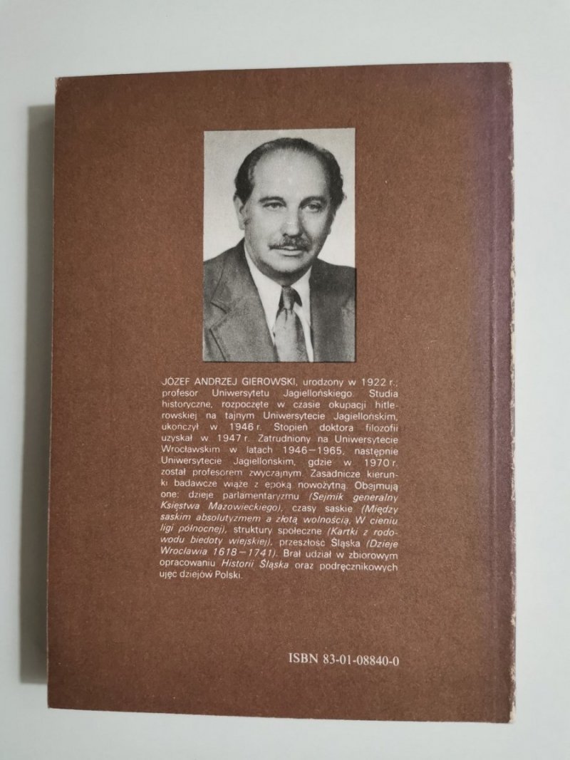 HISTORIA POLSKI 1505-1764 - Józef Andrzej Gierowski 1989