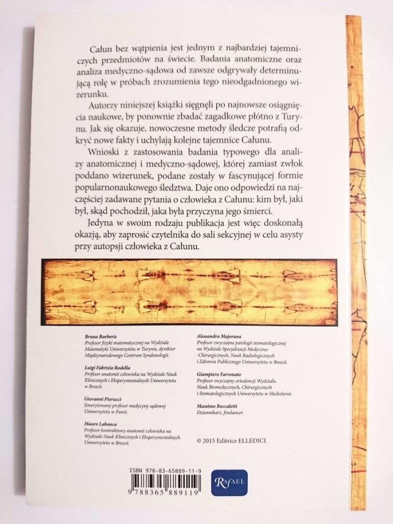 AUTOPSJA CZŁOWIEKA Z CAŁUNU - B. Barberis i inni 2017