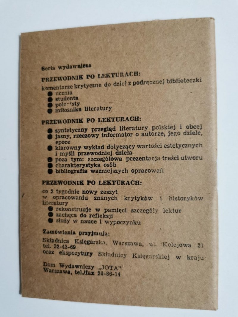PRZEWODNIK PO LEKTURACH NR 13 GRANICA – NAŁKOWSKA 1991