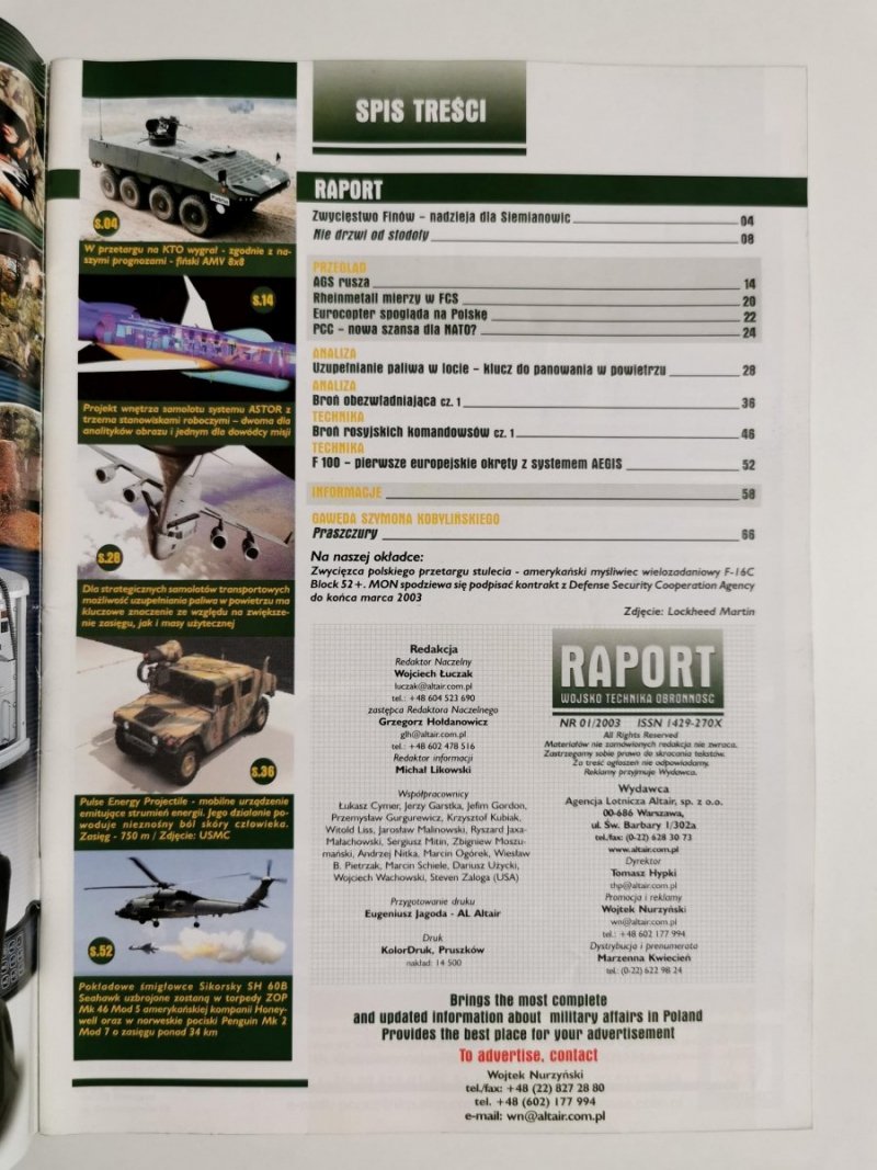 RAPORT 01 2003