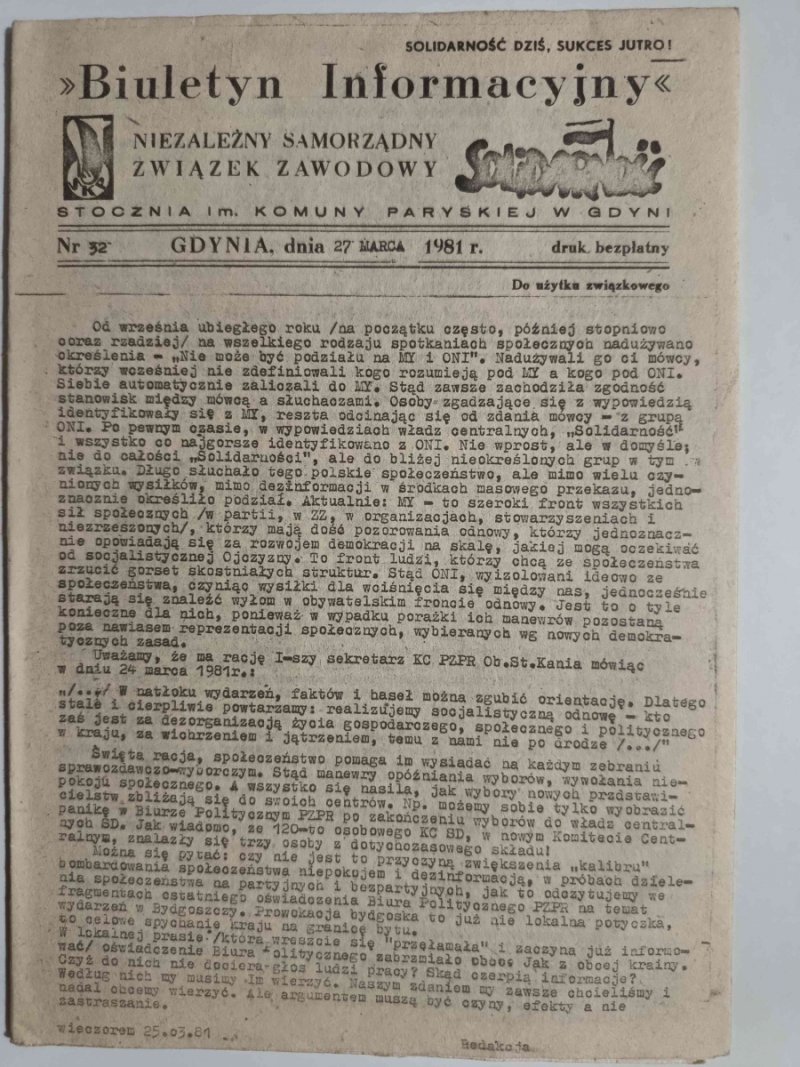 BIULETYN INFORMACYJNY NR 32 23.3.1981