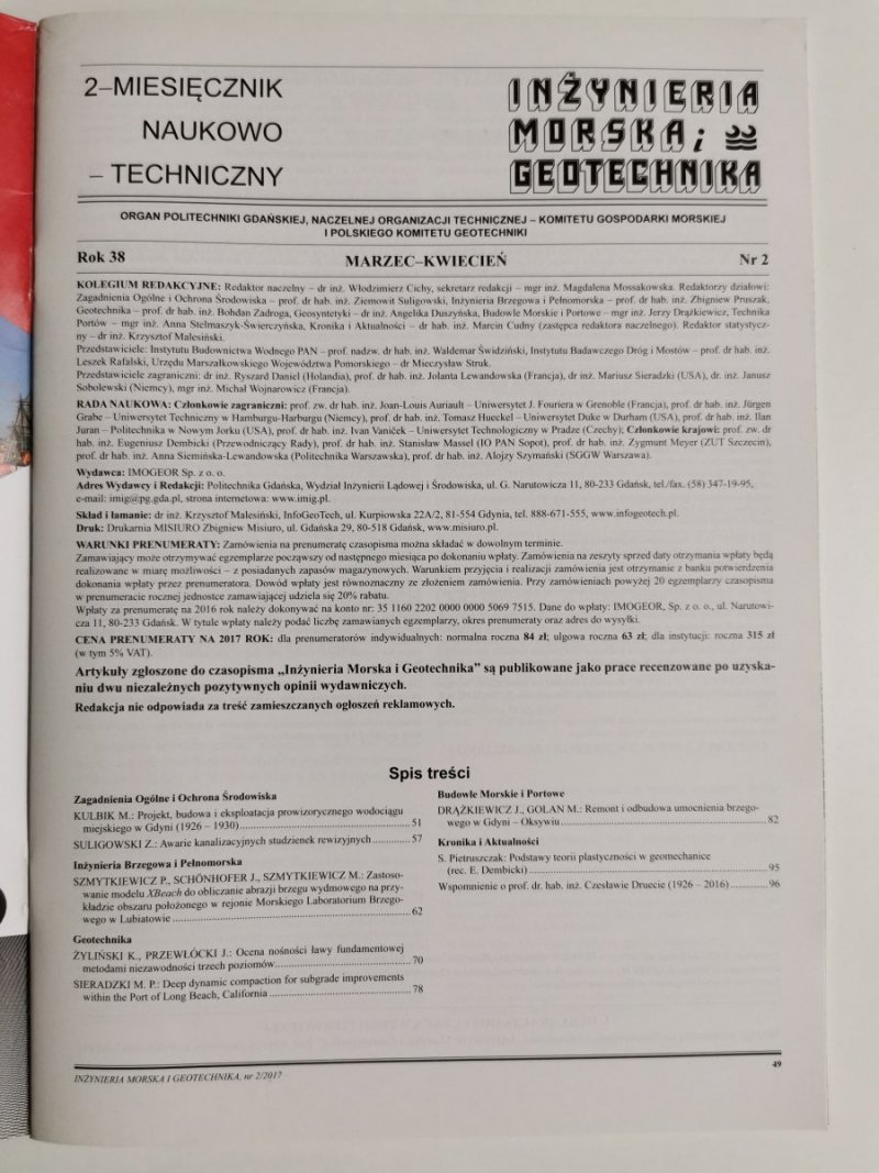 INŻYNIERIA MORSKA I GEOTECHNIKA NR 2/2017