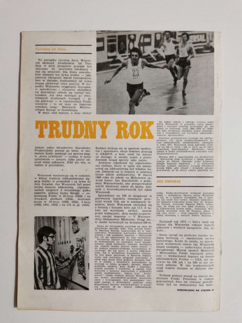 LEKKOATLETYKA NR 6 (218) ROK XIX 1974