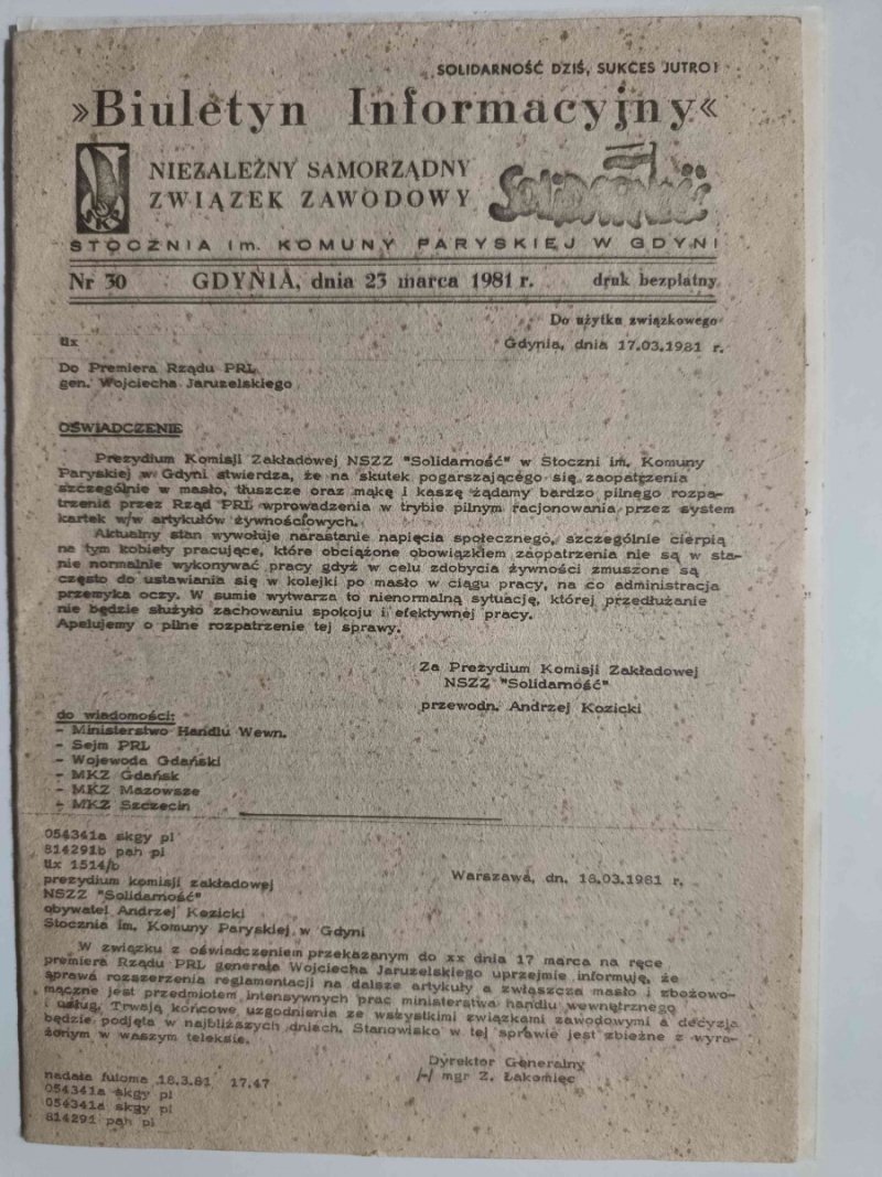 BIULETYN INFORMACYJNY NR 30 23.3.1981