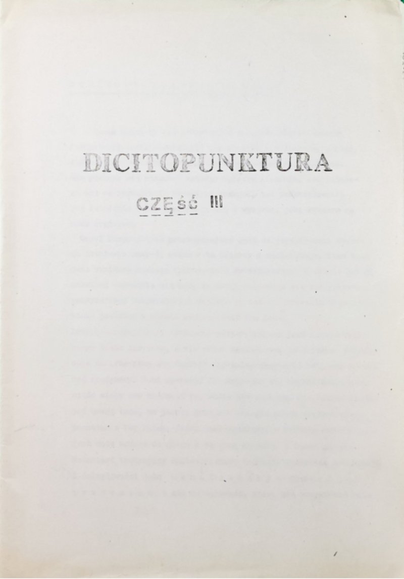 DICITOPUNKTURA CZĘŚĆ III