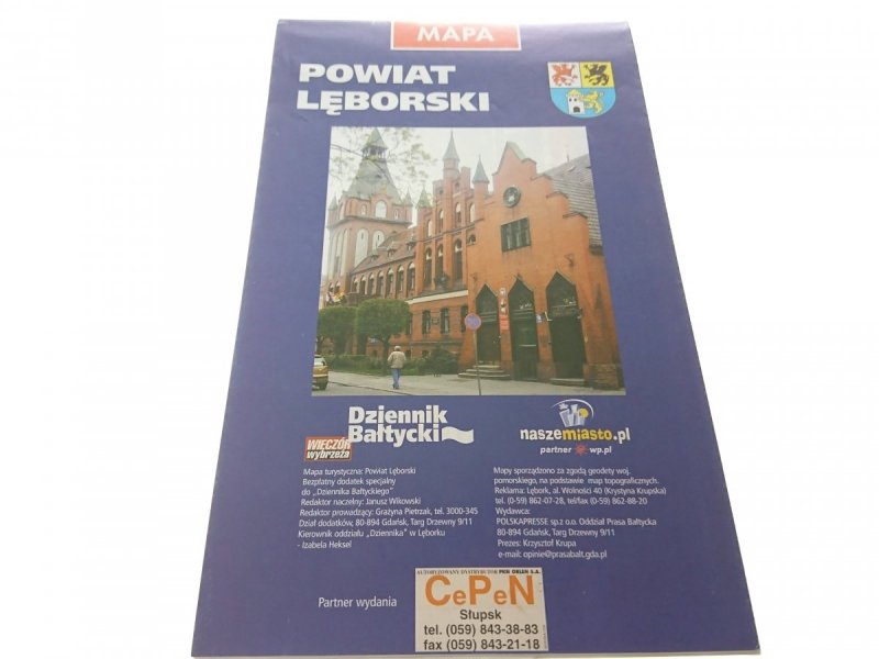 POWIAT LĘBORSKI. MAPA Z OGŁOSZENIAMI