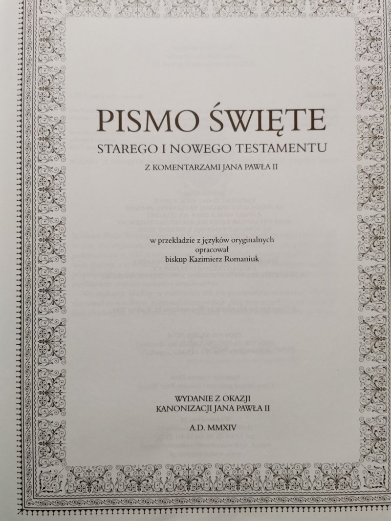BIBLIA Z KOMENTARZAMI JANA PAWŁA II