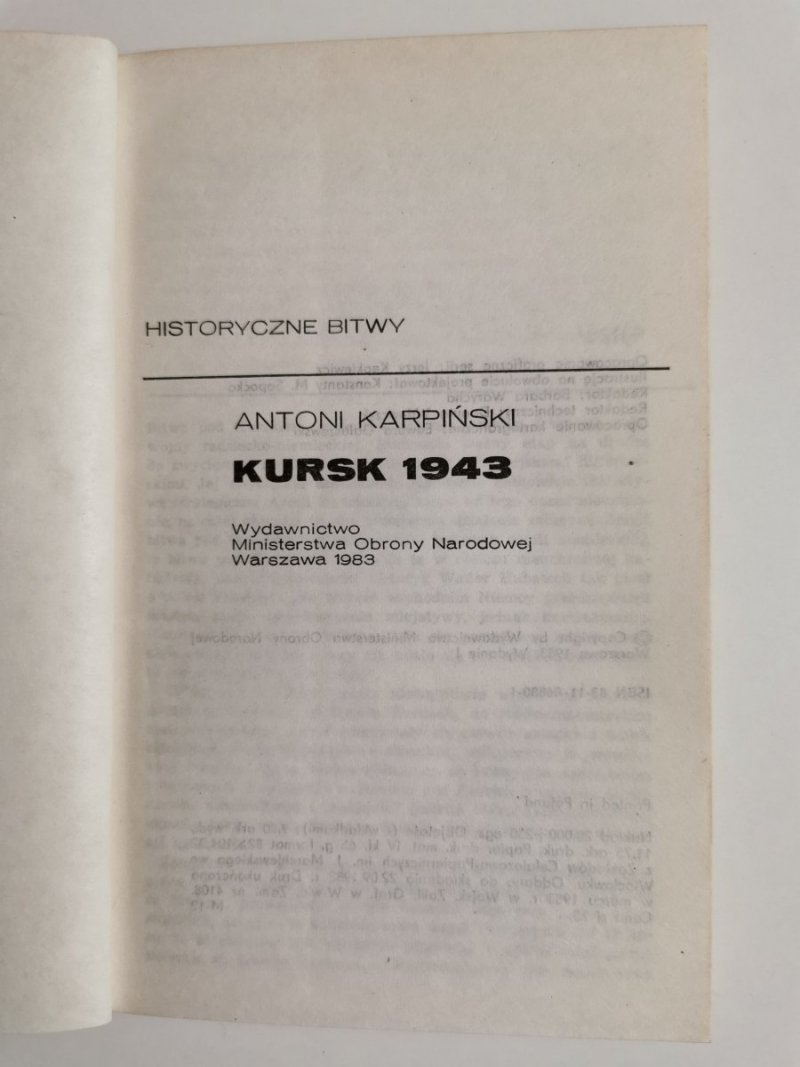 KURSK 1943 - Antoni Karpiński 1983