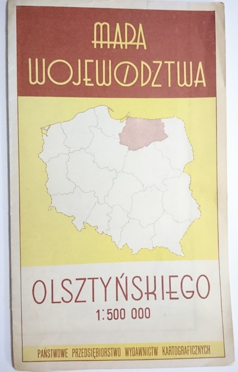 MAPA WOJEWÓDZTWA OLSZTYŃSKIEGO 1963