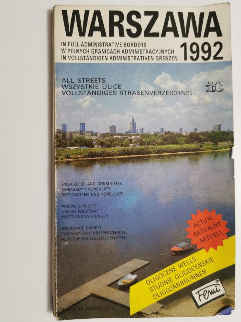 WARSZAWA 1992 WSZYSTKIE ULICE 