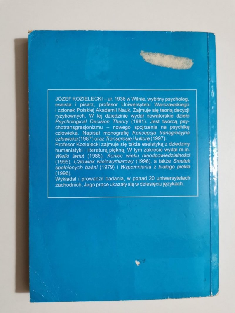 KONCEPCJE PSYCHOLOGICZNE CZŁOWIEKA - Józef Kozielecki 1998