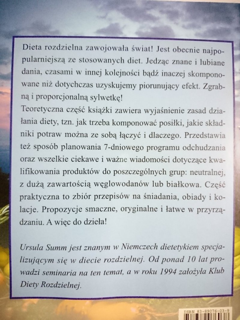 DIETA ROZDZIELNA - Ursula Summ 2003