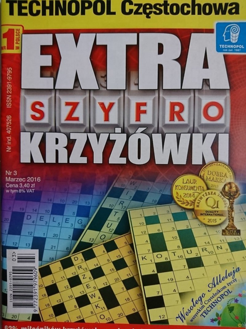 EXTRA SZYFRO KRZYŻÓWKI 3-2016